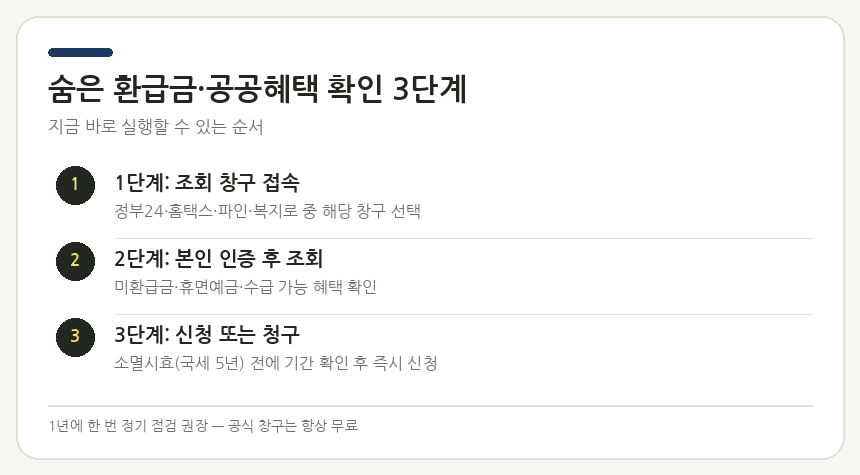 숨은 환급금·공공혜택 확인 3단계